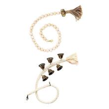 Trainingsdeurbellen voor honden, hangende bel, 6-delige beige set.