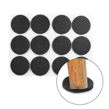 (Rond 12 pi??ces) Patins antid??rapants auto-adh??sifs en caoutchouc noir pour pieds de meubles et chaises, protection pour sols