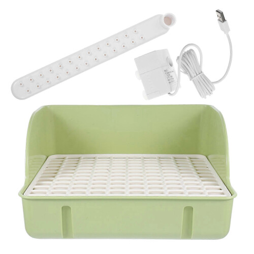 Automatic Bird Bathtub Shower Plastic Interactive Bathing Light Green for Bird Cage