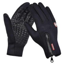 (L, Noir) Gants d'??quitation unisexes chauds et imperm??ables pour l'hiver