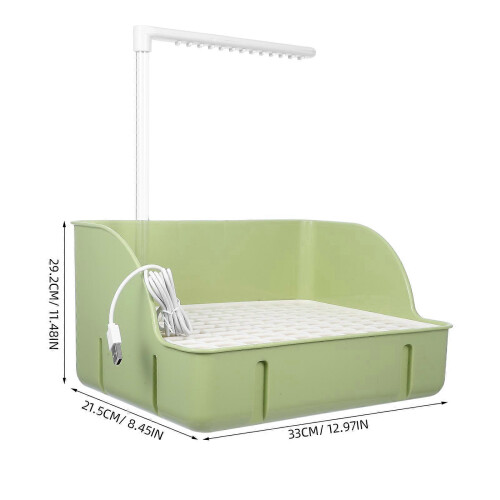 Automatic Bird Bathtub Shower Plastic Interactive Bathing Light Green for Bird Cage 2