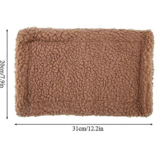 For Small Guinea Pig Hamster Bed: Rectangular House Warm Plush Rug Sleeping Pad for Various Small Pets 2