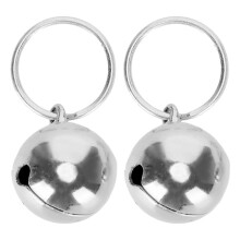2pcs Rust Resistant AntiLost Copper Bells Crisp Sound Round Collar Decoration for Dog Cat(Silver )