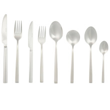 Salter Winslow 44 Piece Cutlery Set ? 18/0 Stainless Steel Silverware, Service for 6 People, Includes Knives, Forks, Teaspoons, Soup Spoons, Serving