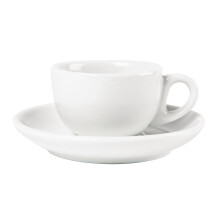 Olympia Whiteware Espresso Cups 3oz 85ml Set of 12 - Porcelain Tea, Coffee Cups Oven, Microwave and Dishwasher Safe CB464