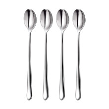 Robert Welch Kingham Bright Long Handled Spoon, Set of 4. Made from Stainless Steel. Dishwasher Safe.