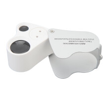 Mini handmicroscoop met dubbele lens (30x/60x) en LED-verlichting voor planten, circuits, munten en postzegels.