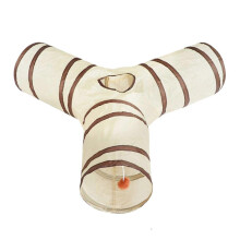 Cat Play Tunnel 3Way Indoor Cat Tunnel Foldable With Peek Hole Ball, Small Animal Enrichment For Kitten Puppy Rabbit