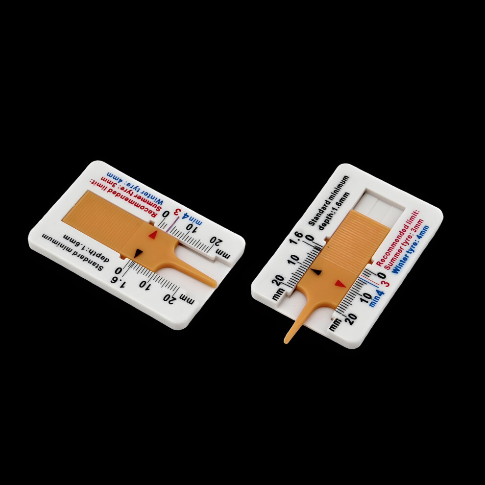 Rhinoro (Pack Of 2) Car Van Tyre Tire Depth Gauge Measure Tool Meter Vernier Depth Caliper Tread Scale 5060740930949