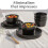 MIAMIO - Dinnerware Sets for 8/24-Piece Modern Stoneware Dish Set/Tableware ? Dishwasher and Microwave Safe ? Luxe Collection (Black, Dinnerware Set 2