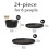 MIAMIO - Dinnerware Sets for 8/24-Piece Modern Stoneware Dish Set/Tableware ? Dishwasher and Microwave Safe ? Luxe Collection (Black, Dinnerware Set 3