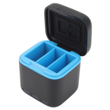 Kamera-Akkuladegerät, 3-Kanal-USB-Ladegerät, Dreifach-Akkuladegerät, Aufbewahrungsbox, magnetische Akkuaufbewahrung, Tragetasche
