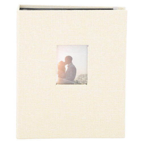 Álbum de fotos de 3 polegadas com 208 bolsos, em algodão e linho, cor cáqui, para guardar selos e ingressos, compatível com câmeras Polaroid. 1