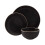 Gibson Home Rockaway Round Stoneware Dinnerware Sets, Service for 4 (12pcs), Black 2