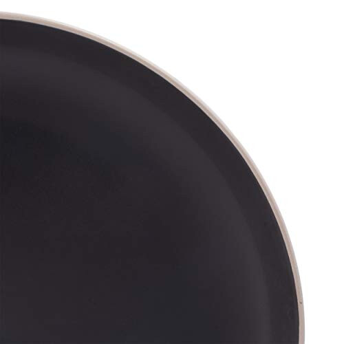 Gibson Home Rockaway Round Stoneware Dinnerware Sets, Service for 4 (12pcs), Black 2