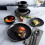 Gibson Home Rockaway Round Stoneware Dinnerware Sets, Service for 4 (12pcs), Black 4