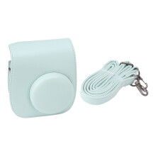 Instant cameratas van PU-leer met verstelbare riem, geschikt voor reizen en kamperen (groen).