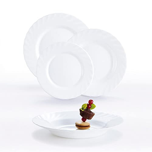 Porcelain Dinner Set 19 Piece Luminarc Kitchen Dinnerware Service Plate Ceramic 1