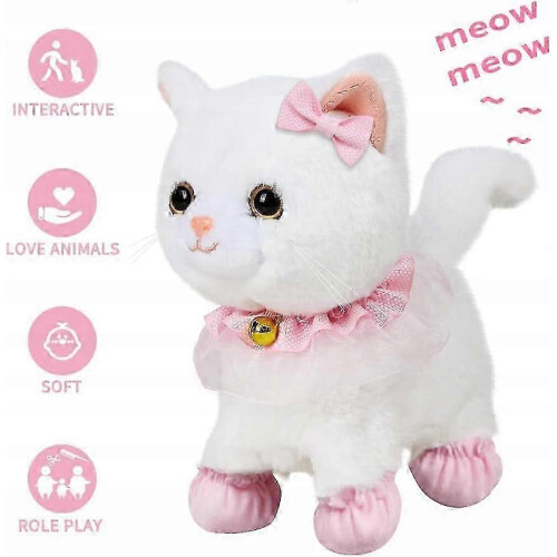 Plush Cat With Remote Control Leash, Realistic Interactive Cat SZRH 1