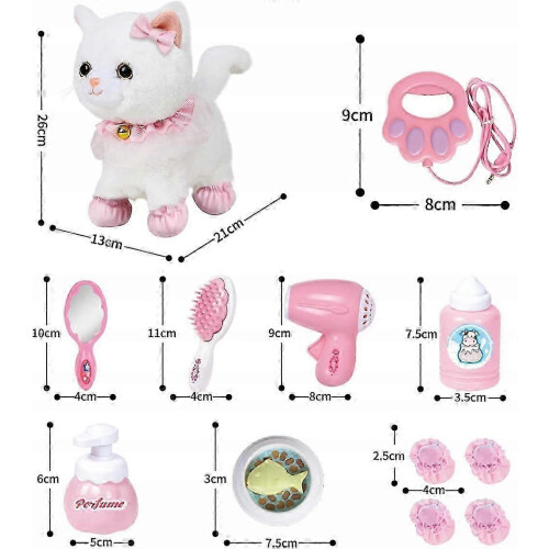 Plush Cat With Remote Control Leash, Realistic Interactive Cat SZRH 2