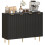 Homcom HOMCOM Sideboard Buffet Cabinet with Adjustable Shelves, Black 2