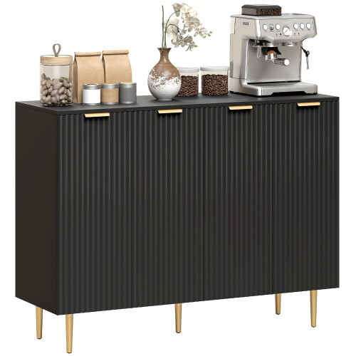 Homcom HOMCOM Sideboard Buffet Cabinet with Adjustable Shelves, Black 1