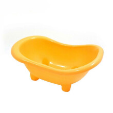 Pet Bathtub Bathroom Small Animal Mice Bathtub Bath Basin for Rat Hamster (Yellow)