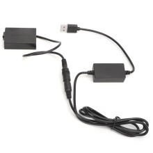LPE8 Dummy-Akku-DC-Koppler-Netzteil mit USB-Anschlusskabel, kompatibel mit Canon 550D, 600D, Kiss, X7i, X6, X5, X4