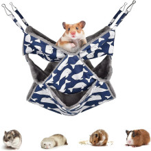 Ferret Hammock ThreeTier Plush Hanging Bed for Cage Guinea Pig Rat Sugar Glider Blue Whale