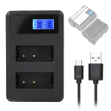 SEIVI LP E17 Camera-acculader USB Smart Charger LCD-scherm met dubbele sleuf