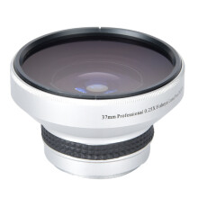 Silbernes, vielseitig einsetzbares 37-mm-0,25x-Super-Fisheye-Zusatzobjektiv, kompatibel mit 37-mm-Kameraobjektiven
