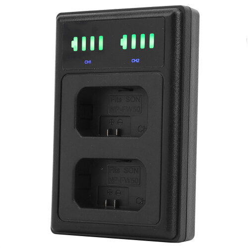 Base de carregamento com hub de carregamento rápido duplo Micro Type-C e visor LCD, compatível com a bateria de câmera ENFW50. 2