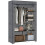 Homcom (Grey) HOMCOM Fabric Wardrobe w/ Shelves Hanging Rail Foldable Closets 2