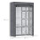 Homcom (Grey) HOMCOM Fabric Wardrobe w/ Shelves Hanging Rail Foldable Closets 3