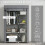 Homcom (Grey) HOMCOM Fabric Wardrobe w/ Shelves Hanging Rail Foldable Closets 4