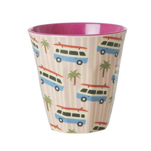 Rice Set of 4 Melamine Cups with Campervan Prints 1