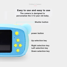 Mini kindercamera met 1080p/30fps resolutie, groot 2,0 inch IPS-scherm, schattig cartoon dierenuiterlijk, geschikt voor jongens en meisjes.