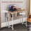 Homcom (Yellow) HOMCOM 80 cm Foldable Computer Desk on Wheels for Small Spaces 5