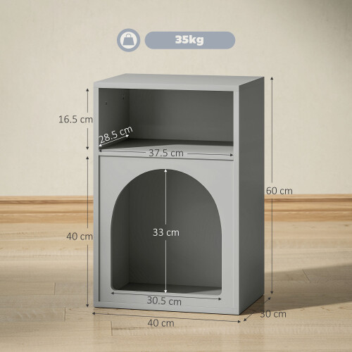 Homcom (Grey) HOMCOM Bedside Table, Modern Bedside Cabinet for Bedroom 2