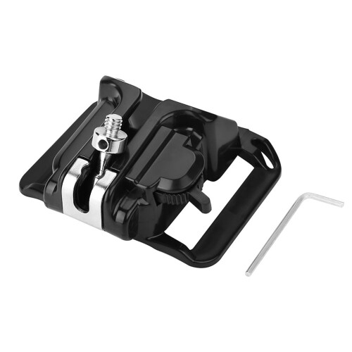 Suporte para câmera com encaixe de parafuso de 1/4" e liberação rápida, compatível com câmeras DSLR. 1