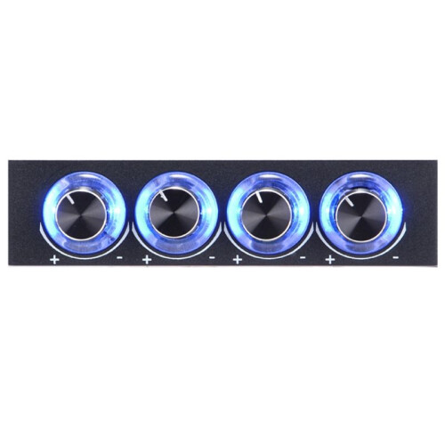Fan Speed Controller 4 Channel with LED Controls  to 4 Sets of PC Computer Fans Controller and CPU HDD VGA 1