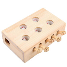 Hölzernes Whack A Mole Spiel, Mäusefangspiel, interaktives Katzenspielzeug für Katzenbabys in der Wohnung