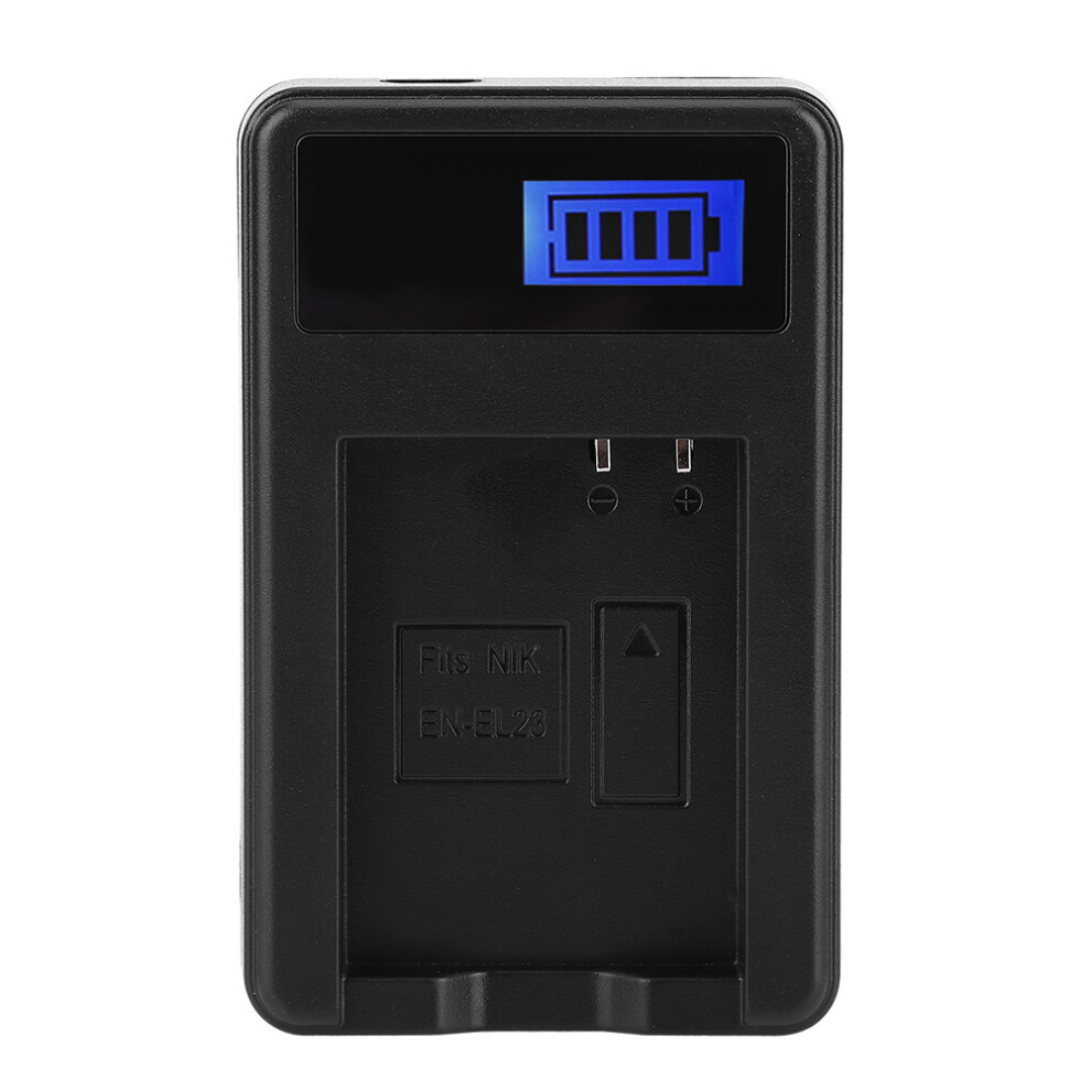 En-El23 Camera Battery Charger With Lcd Charging Display Single Charge Slot Black 3800511562335