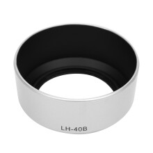LH-40B Hochwertige, tragbare Gegenlichtblende aus Kunststoff für Kameraobjektive, kompatibel mit Olympus M.ZUIKO 45mm f1.8 (silber)