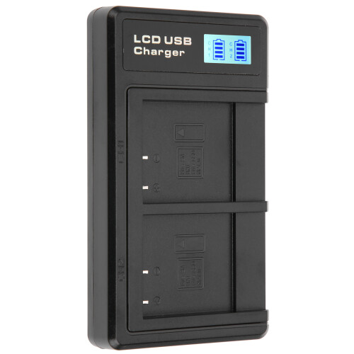 Draagbare camera-acculader compatibel met NPBN1 USB-camera-dubbellader met LCD-display 2