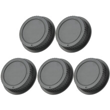 5 stuks draagbare zwarte plastic achterlensdopjes, compatibel met Canon cameralenzen