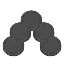 5 stuks draagbare zwarte plastic OM-vatting achterste lensdop compatibel met Olympus OM-lenzen
