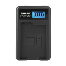 EN-EL15 acculader met één USB-sleuf en LCD-scherm, compatibel met Nikon D600, D610 en D750.