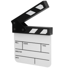 Mini-Regieklappe aus Acryl für TV-Filme, inklusive Stift
