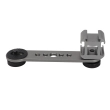 Drievoudige cold shoe-verlengbeugel van aluminiumlegering, microfoonstatiefadapter, compatibel met statief, monopod en stabilisator, donkergrijs